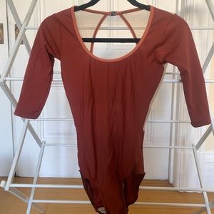 Unworn burnt orange, custom ELEVE leotard, Size M